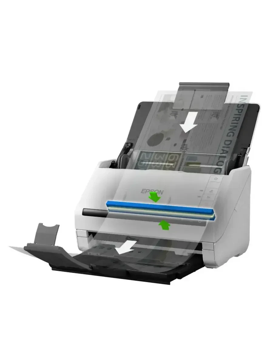 Сканер потоковый Epson WorkForce DS-530II, A4, 35 стр/мин — 3