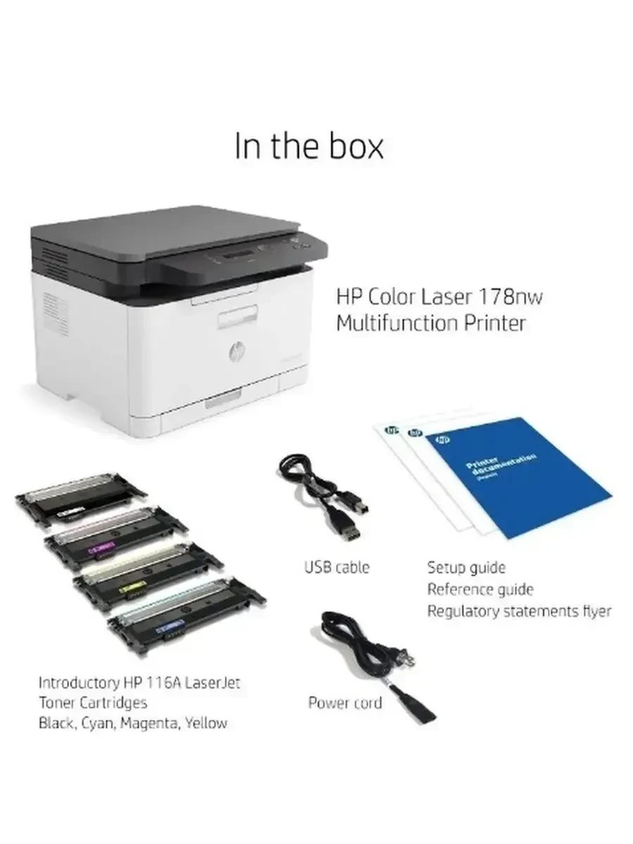 МФУ HP Color Laser 178nw, A4, 18/4 стр/мин
