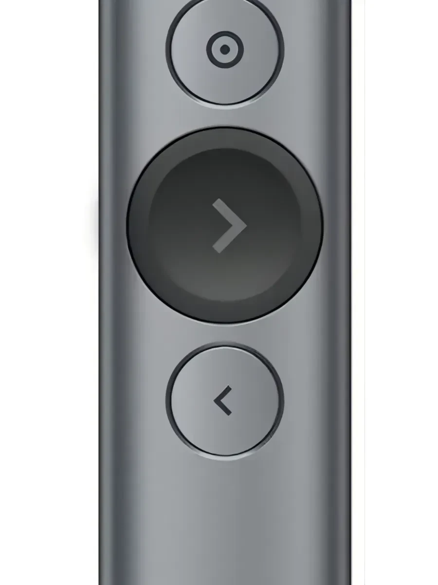 Презентер Logitech Spotlight Slate (серый, Bluetooth/2.4 GHz, перезаряжаемая литий-полимерная батарея 85мАч, 3D-акселерометр, гироскоп, кабель для зарядки, чехол) (M/N: R-R0011 / C-U0016) — 3