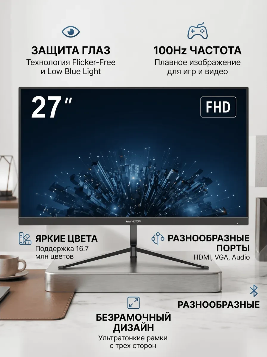 Монитор Hikvision DS-D5027F3-2P2 27"