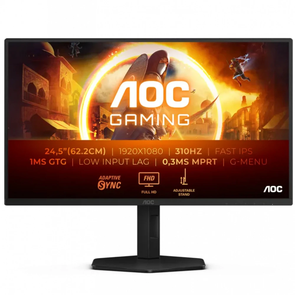 Монитор Игровой 24,5" AOC 25G4SXU/01 IPS 1920x1080 310Hz 1ms 400cdm 1000:1 2xHDMI 1xDP HAS Черный
