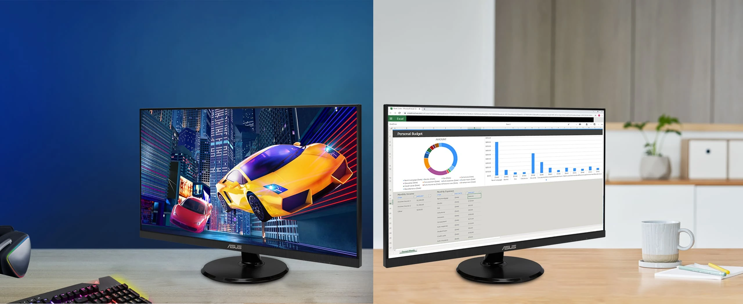 Монитор 27" Asus VA27DQFR, IPS, 1920x1080@100Hz, 250кд/м2, 1000:1, 1ms, VGA, HDMI, DP