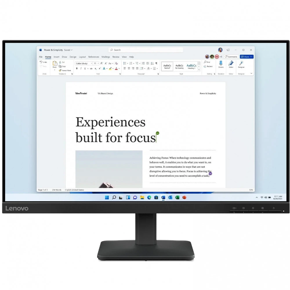Монитор 23.8" Lenovo L24-4e, Raven Black — 2