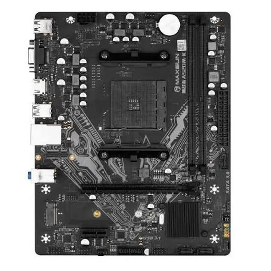 Материнская плата MB Socket AM4, MATX, AMD A520 (DP+HDMI) MaxSun Challenger A520M-K WIFI, 2DDR4, PCIx16, PCIx1 — 2