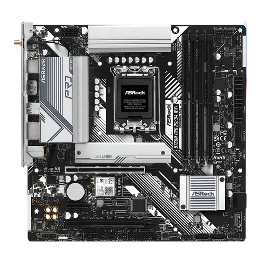 Материнская плата ASRock B760M PRO RS/D4 LGA1700 4xDDR4 4xSATA RAID 2xM.2 HDMI DP mATX — 2