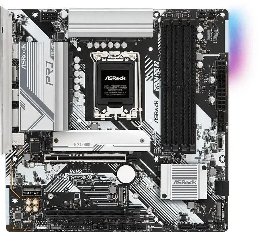 Материнская плата ASRock B760M PRO RS/D4 LGA1700 4xDDR4 4xSATA RAID 2xM.2 HDMI DP mATX — 3