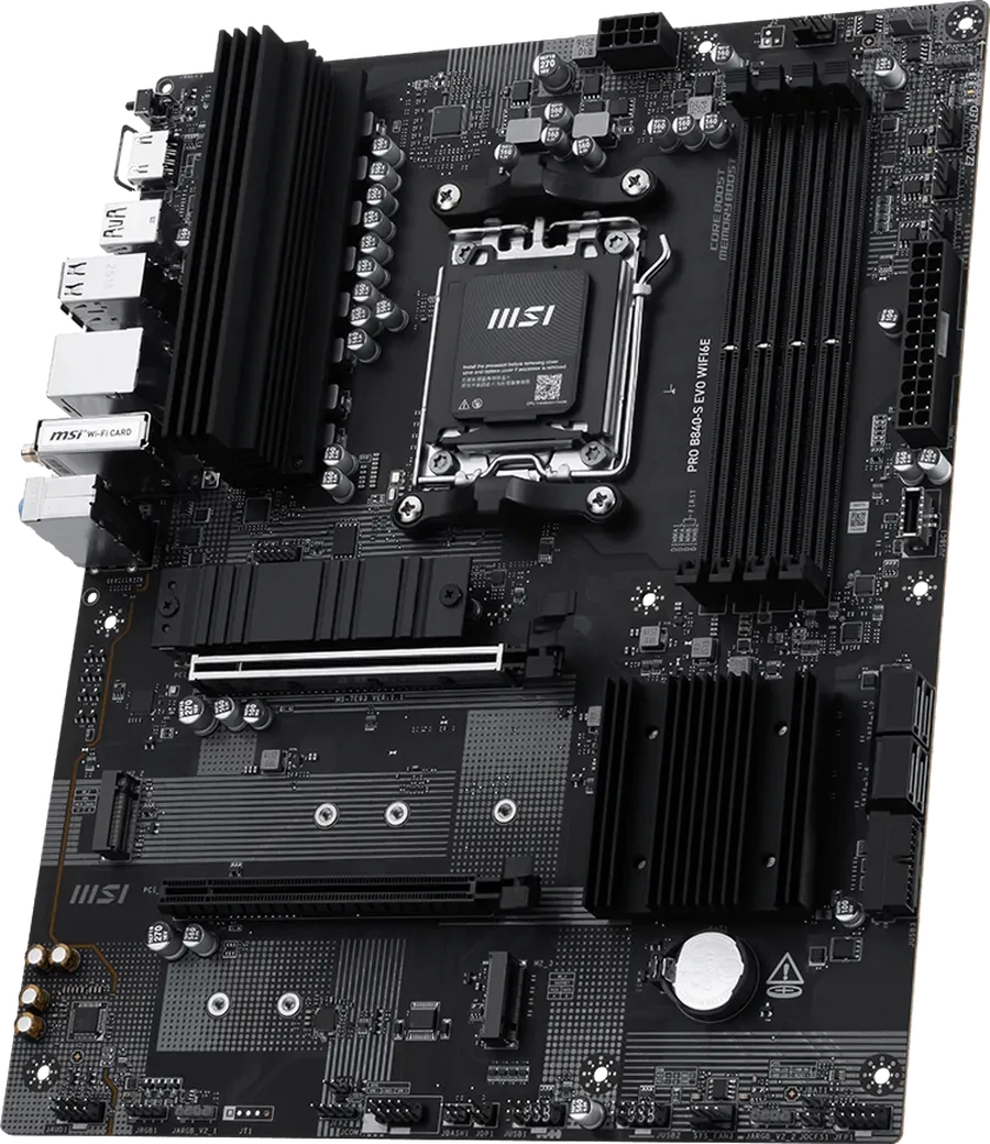 Материнская плата MSI PRO B840-S EVO WIFI6E AM5 B840 4xDDR5 4xSATA6G RAID 3xM.2 1xHDMI 1xType-C ATX — 2