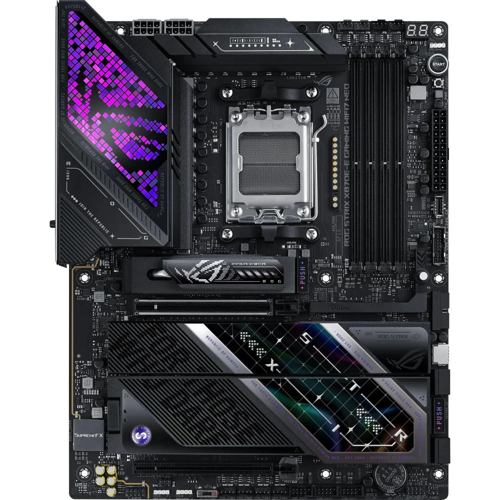 Сист.плата ASUS ROG STRIX X870E-E GAMING NEO, X870E, AM5, 4xDDR5, 2xPCI-E x16, 5xM2, SATA, HDMI, 2xUSB 4, WIFI7, BOX — 4
