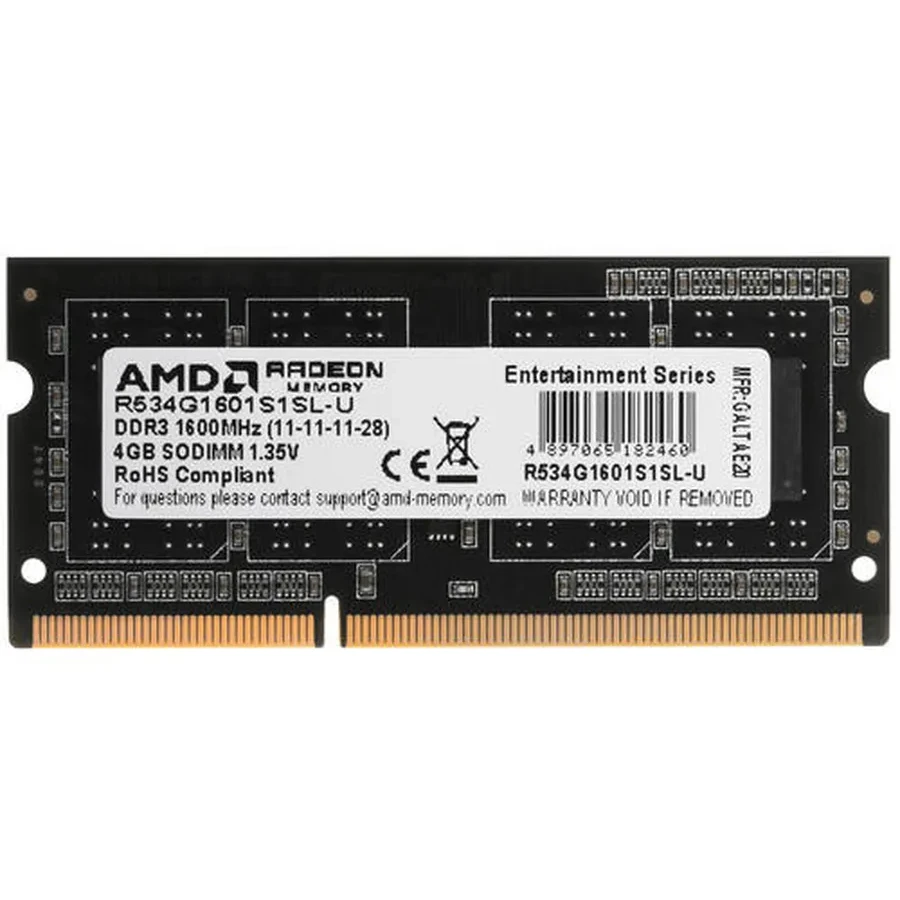 Оперативная память 4GB DDR3 1600MHz AMD Radeon R5 Entertainment Series PC3-12800 R5S34G1601U1S — 2