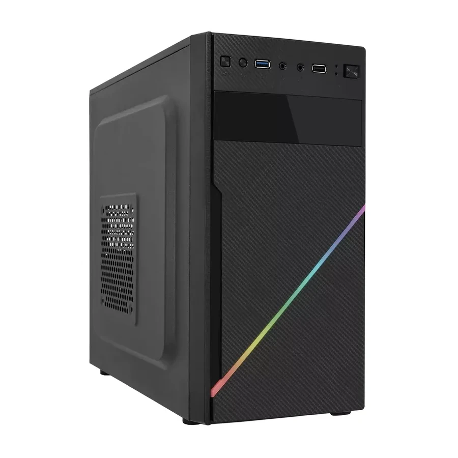 Компьютерный корпус APEX-V05, RGB, (400W), black, MATX