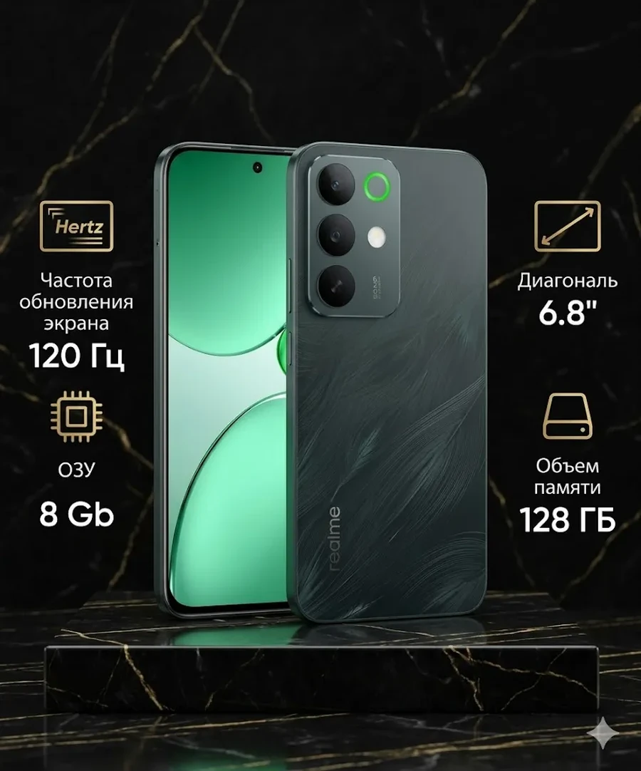 СМАРТФОН REALME RMX5555 (C85 PRO) 8 + 128 ГБ ЦВЕТ:ЗЕЛЁНЫЙ