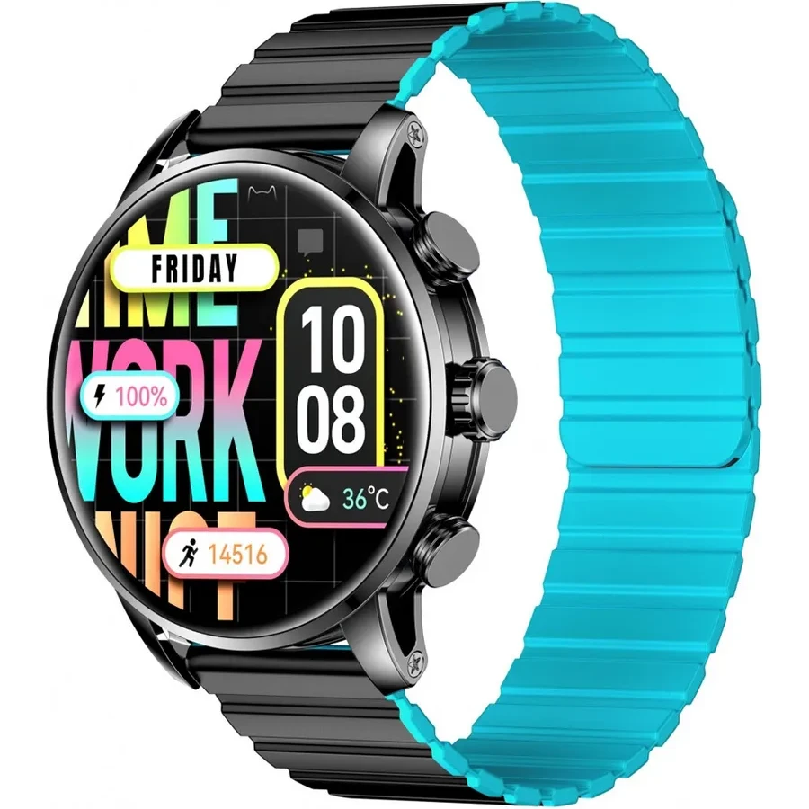 Смарт-часы Kieslect Calling Watch Kr2, 1.43" AMOLED, IP68, 360мАч, чёрный