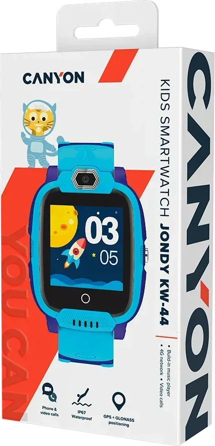 Детские смарт-часы CANYON Jondy KW-44, 4G, GPS, камера, синий — 4