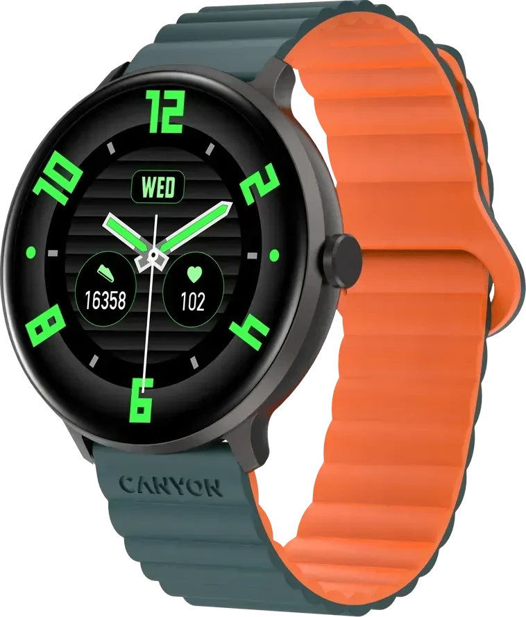 CANYON Smart Watch Jacky SW-69, зелёный-оранжевый — 2