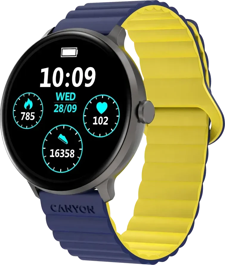 CANYON Smart Watch Jacky SW-69, синий-жёлтый — 2