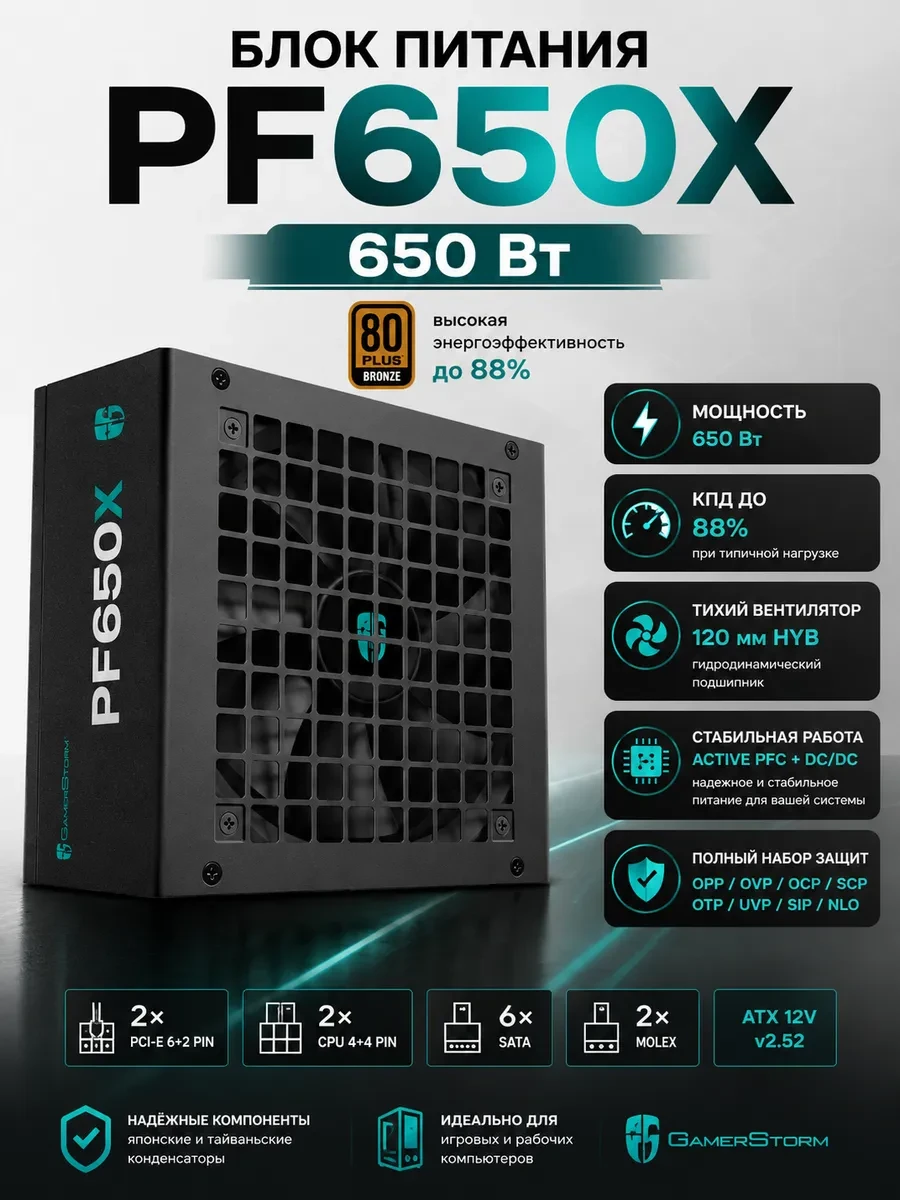 Блок питания GamerStorm PF650X