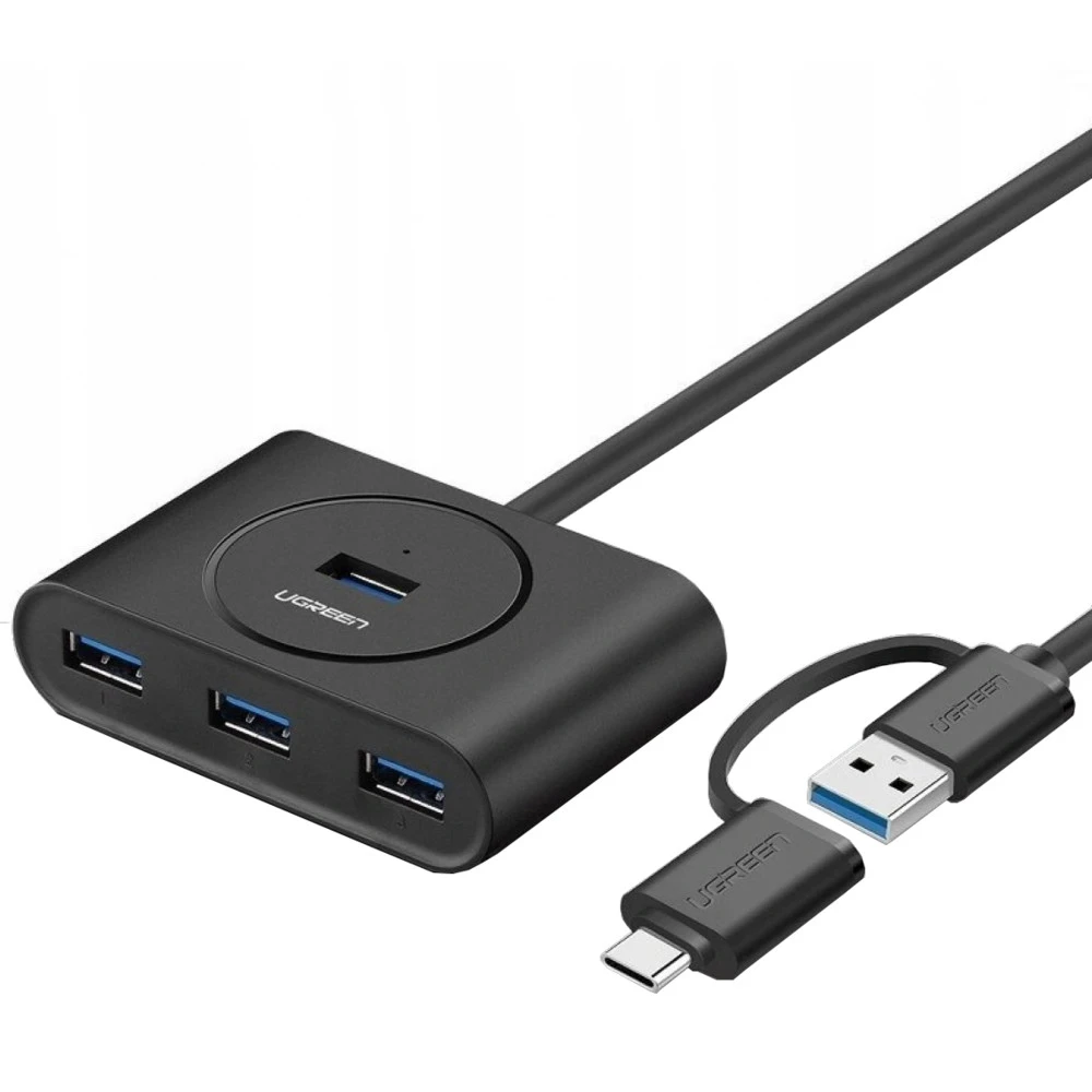 Hub UGREEN CR113 USB-C, 4 порта USB 3.0 — 2