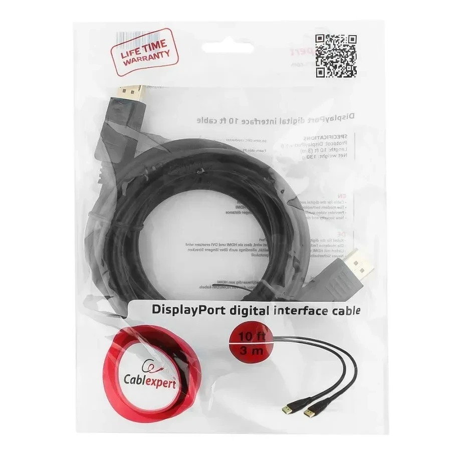 Кабель DisplayPort Cablexpert CC-DP2-10, DP v1.2, 3м