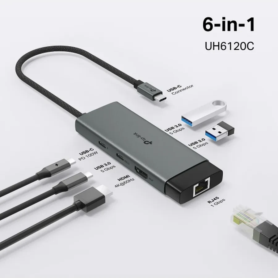 USB Type-C концентратор 6 в 1 Tp-Link UH6120C — 2