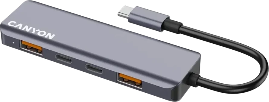 Переходник CANYON hub DS-18 5in1 USB-C Grey — 2