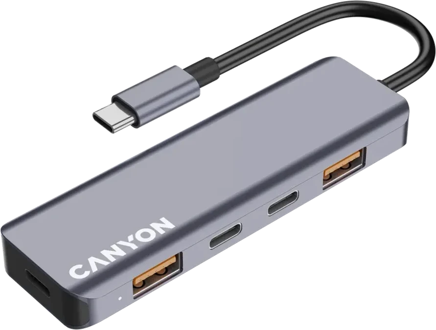 Переходник CANYON hub DS-18 5in1 USB-C Grey — 4