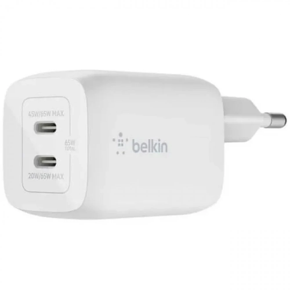 Зарядное устройство Belkin 65W 2xUSB-C GAN белый — 5