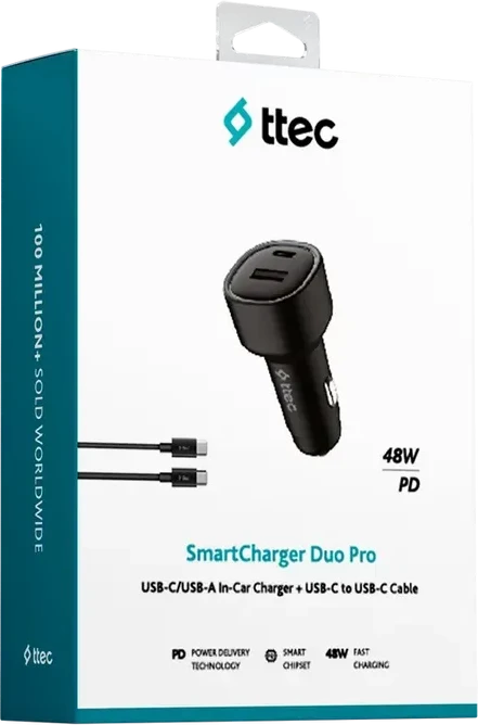 Автомобильное зарядное ttec SmartCharger Duo 48W PD — 3