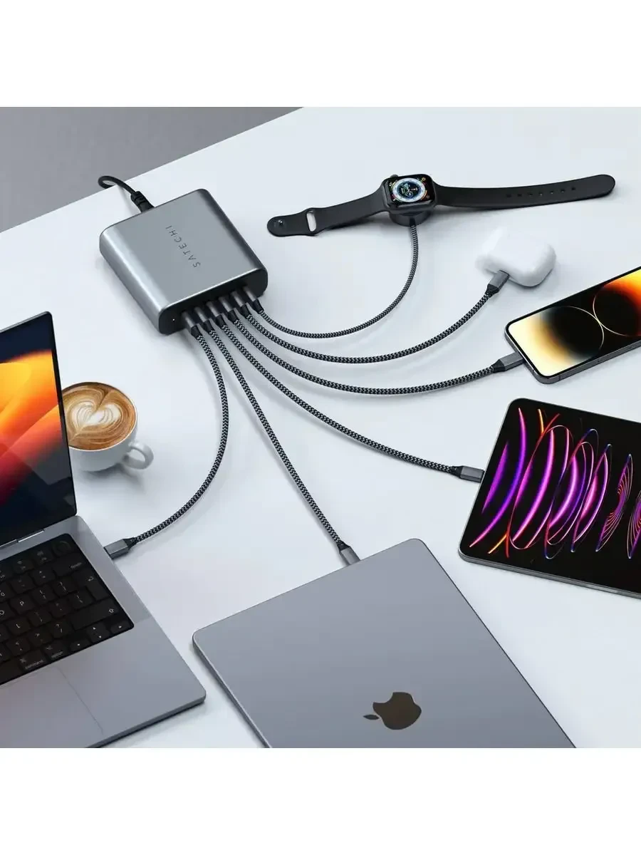 SATECHI зарядное устройство 200W USB-C 6-Port EU — 2