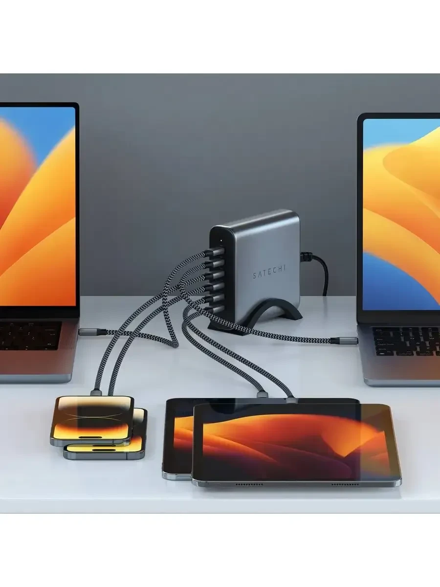SATECHI зарядное устройство 200W USB-C 6-Port EU — 5