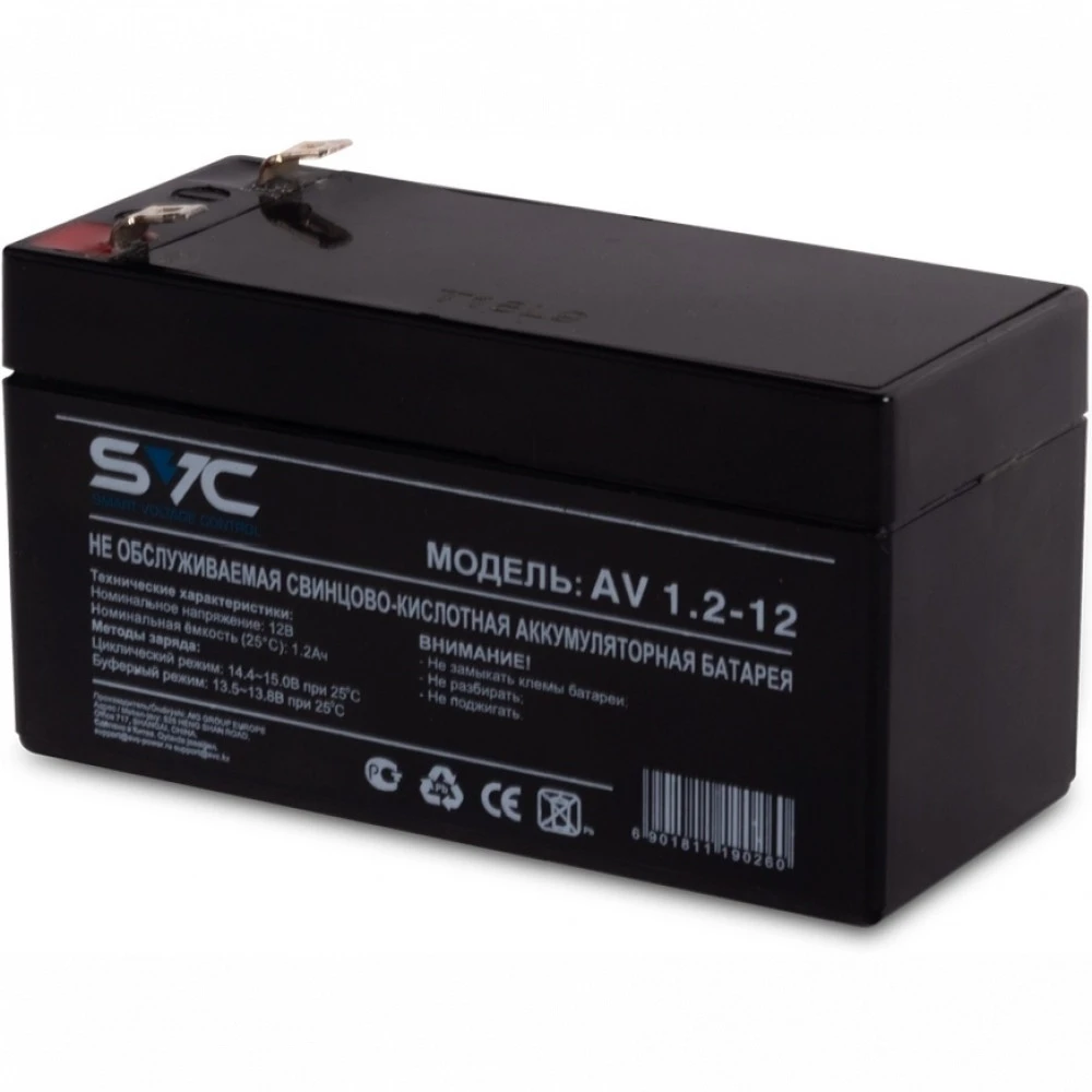 Батарея SVC AV1.2-12, 12В 1.2Ач, свинцово-кислотная — 3