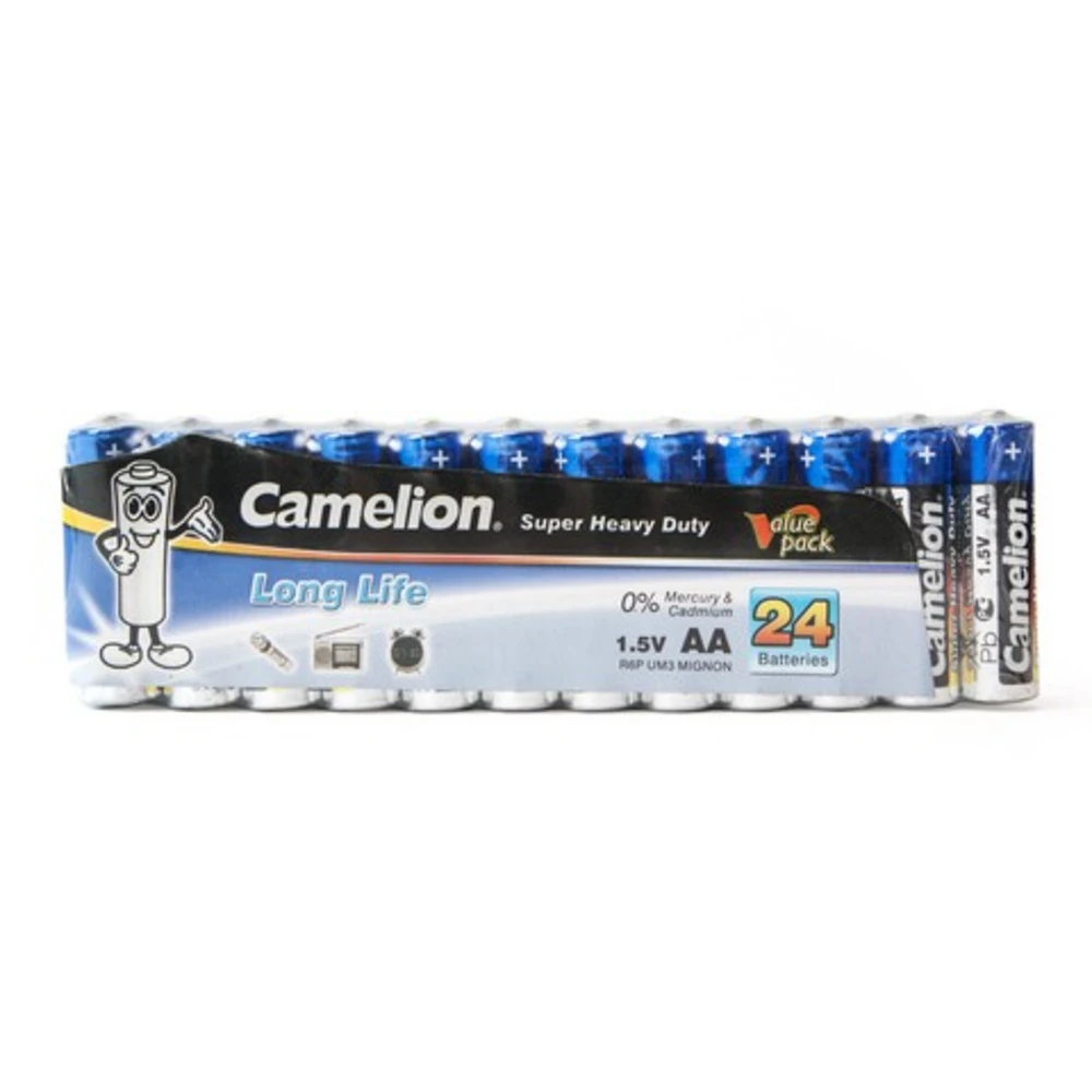 Батарейка CAMELION R6P-SP24B, AA 1.5V Super Heavy Duty, 24шт