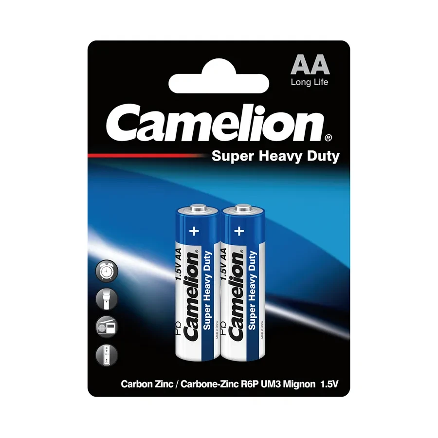 Батарейка CAMELION R6P-BP2B, AA 1.5V 1050mAh, 2шт