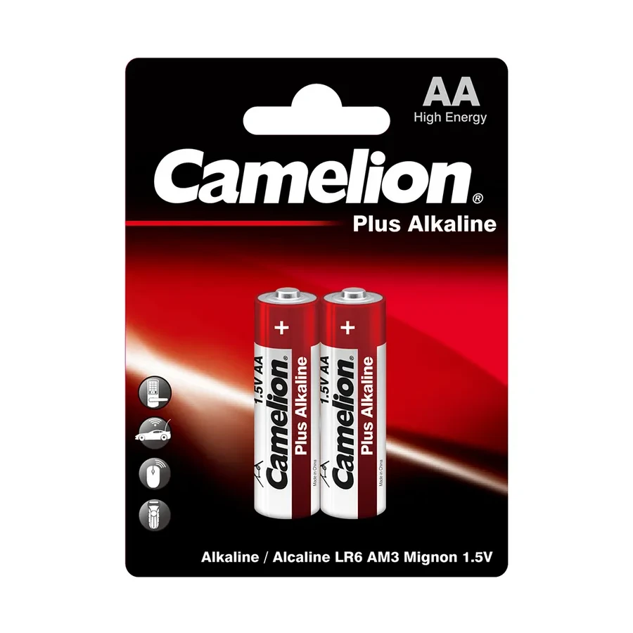 Батарейка CAMELION LR6-BP2, AA 1.5V 2700mAh Plus Alkaline, 2шт