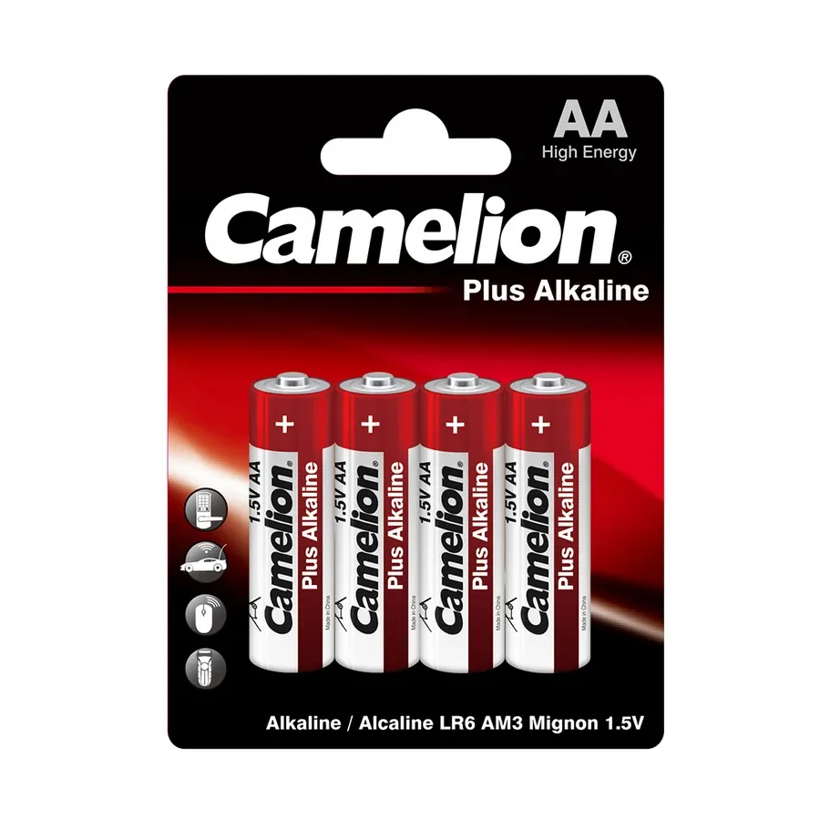 Батарейка CAMELION LR6-BP4, AA 1.5V 2700mAh Plus Alkaline, 4шт