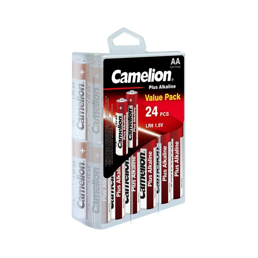 Батарейка CAMELION LR6-PBH24, AA 1.5V 2700mAh Plus Alkaline, 24шт