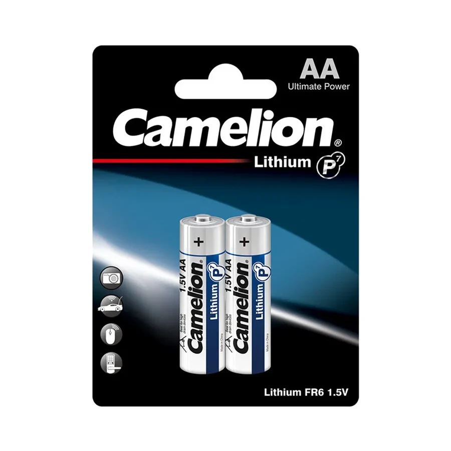 Батарейка CAMELION FR6-BP2, AA 1.5V 3000mAh Lithium P7, 2шт