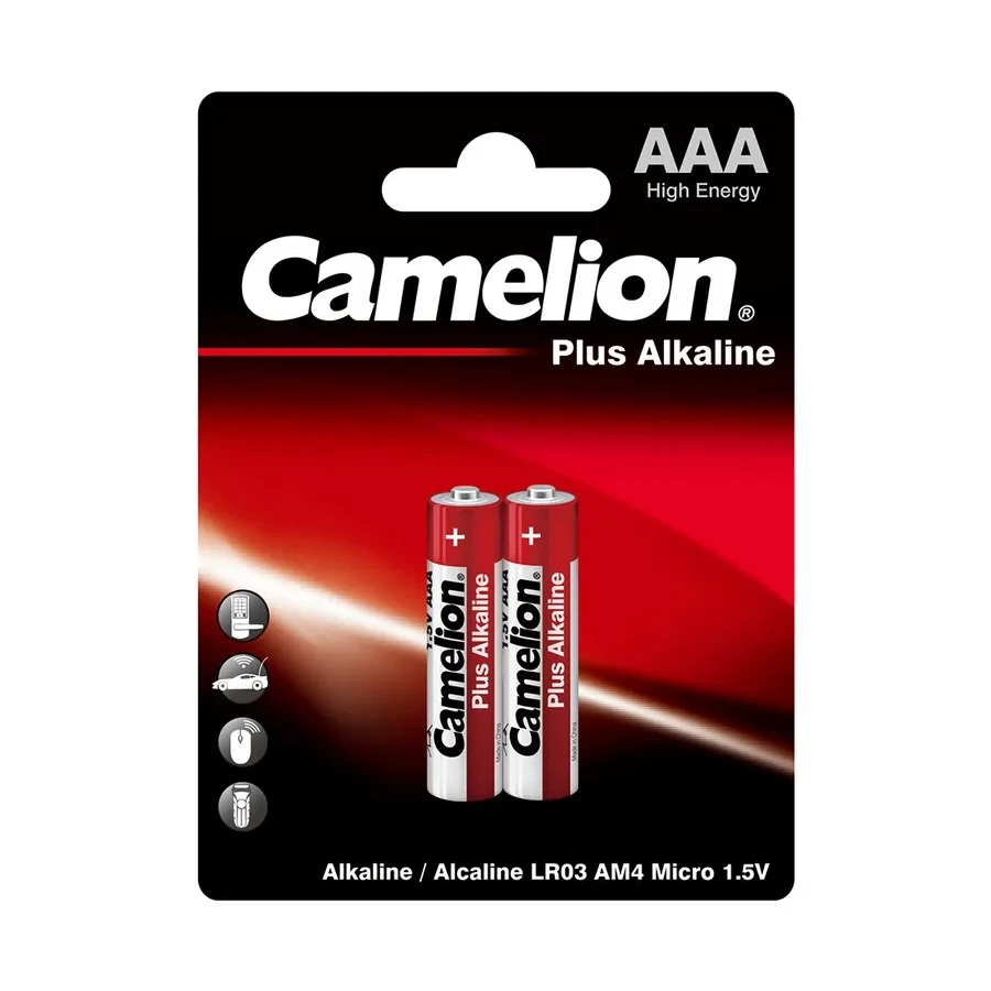 Батарейка CAMELION LR03-BP2, AAA 1.5V 1150mAh Plus Alkaline, 2шт