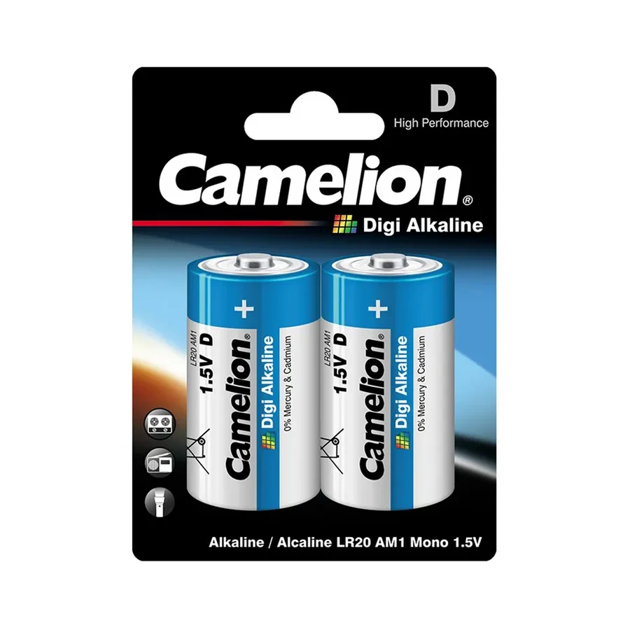 Батарейка CAMELION LR20-BP2DG, D 1.5V 20000mAh Digi Alkaline, 2шт — 2