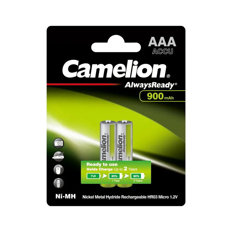 Аккумулятор CAMELION NH-AAA900ARBP2, AAA 1.2V 900mAh Ni-MH, 2шт
