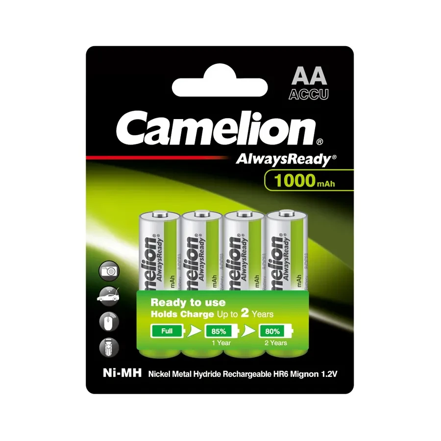 Аккумулятор CAMELION NH-AA1000ARBP4, AA 1.2V 1000mAh Ni-MH, 4шт