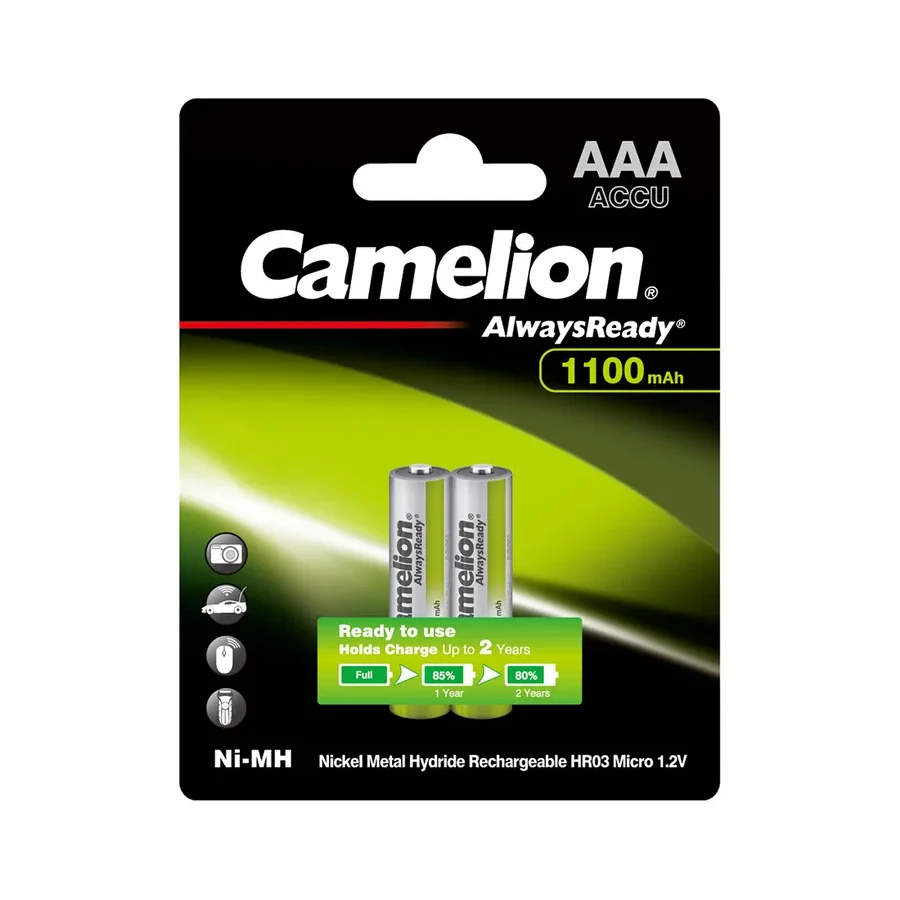 Аккумулятор CAMELION NH-AAA1100ARBP2, AAA 1.2V 1100mAh Ni-MH, 2шт