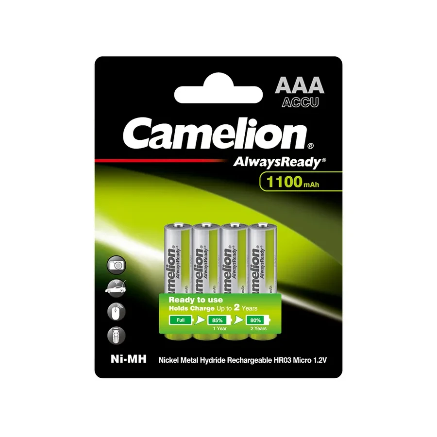 Аккумулятор CAMELION NH-AAA1100ARBP4, AAA 1.2V 1100mAh Ni-MH, 4шт