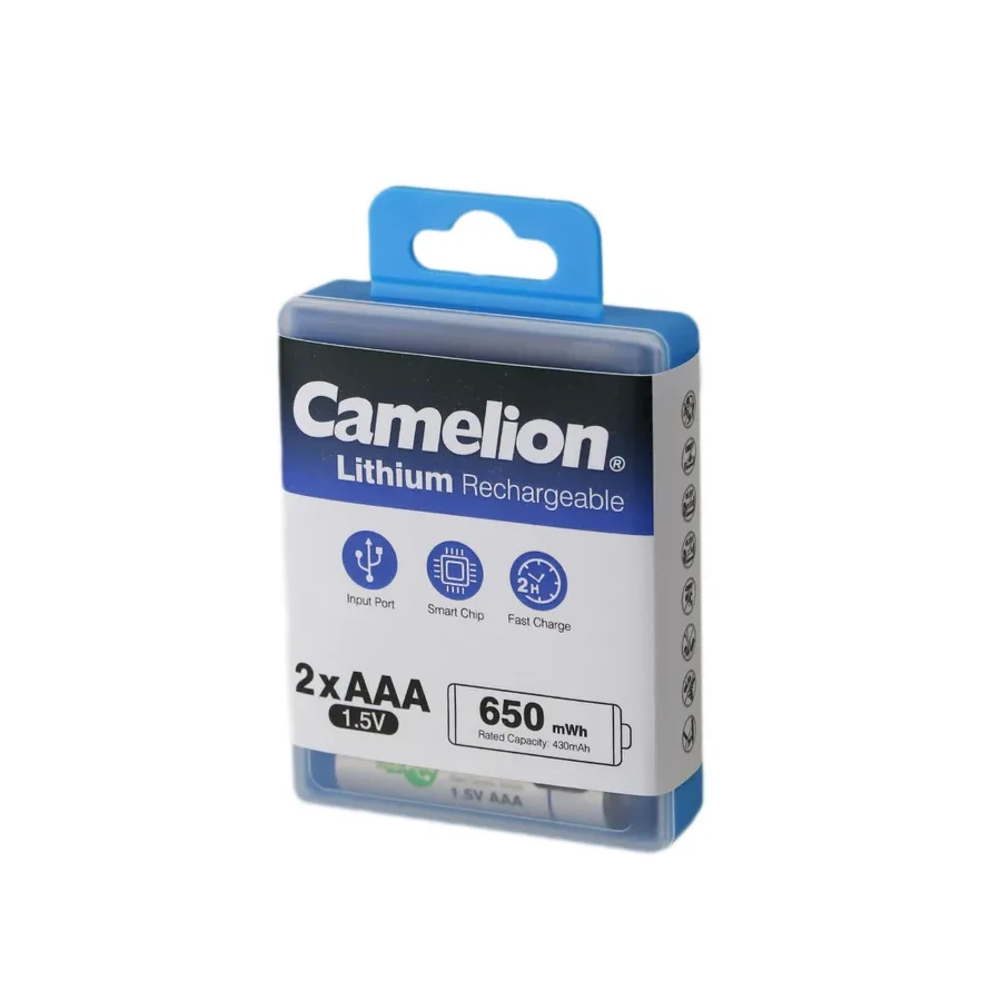 Аккумулятор CAMELION UB-AAA650-PBH2, Li, 2 шт, AAA