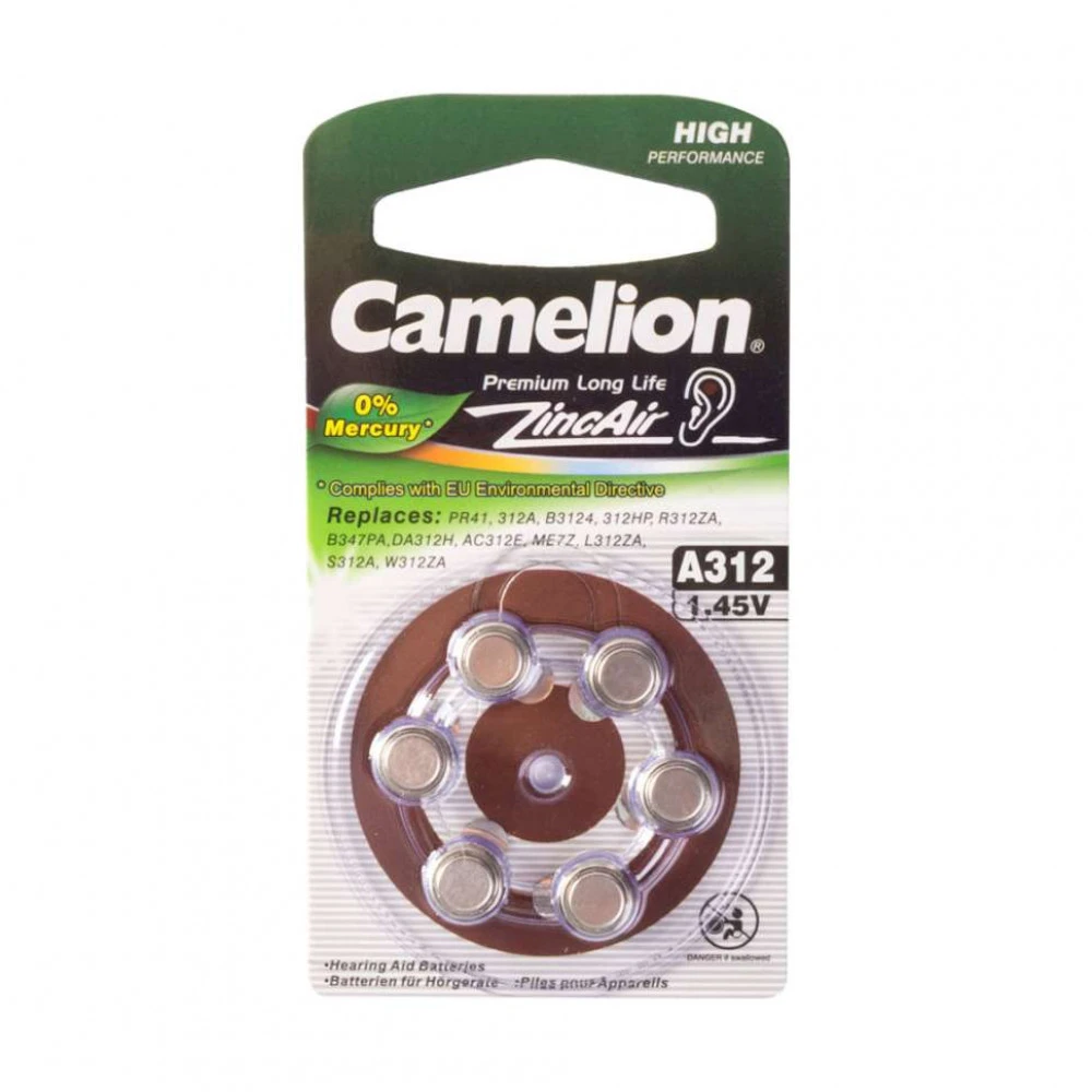 Батарейка CAMELION A312-BP6, Zinc Air, 6 шт — 2