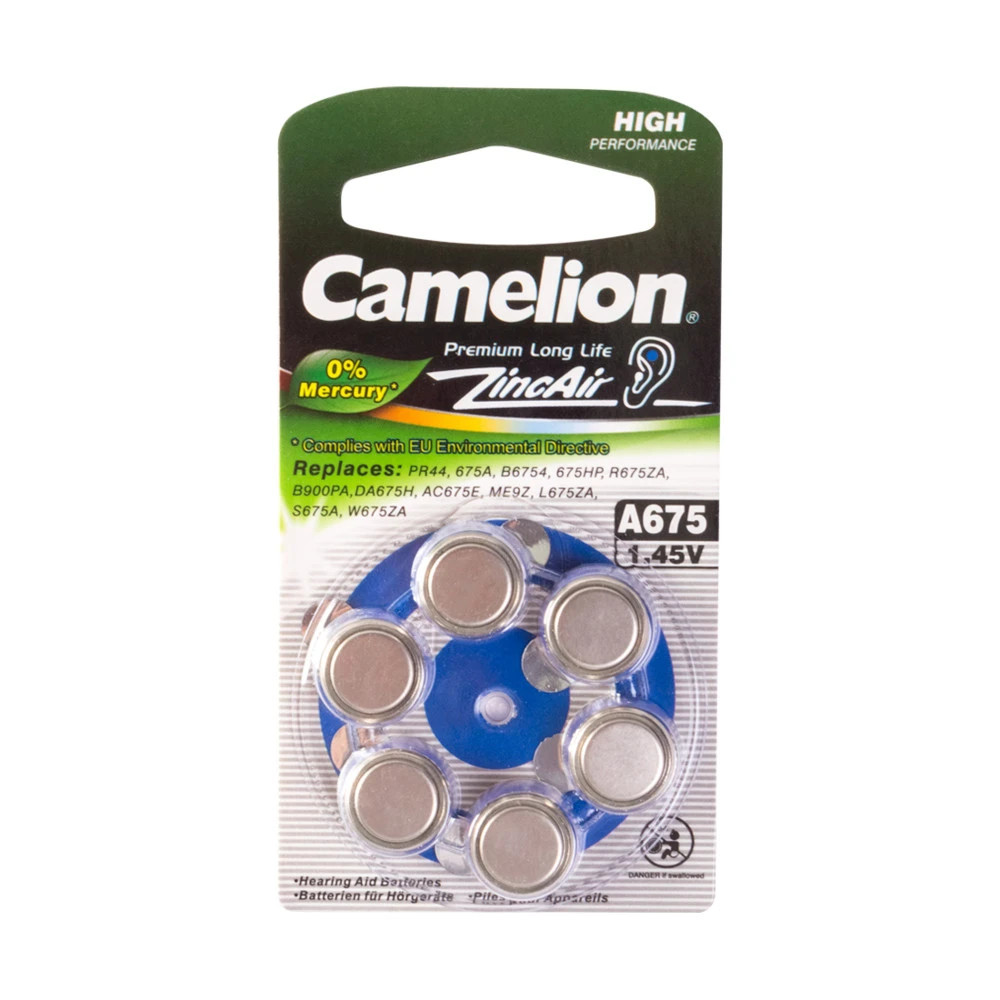 Батарейка CAMELION A675-BP6, Zinc Air, 6 шт — 3