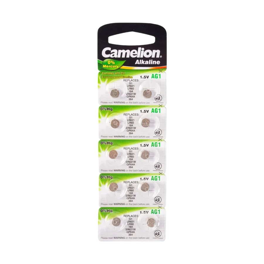 Батарейка CAMELION AG1-BP10, щелочная, 10 шт