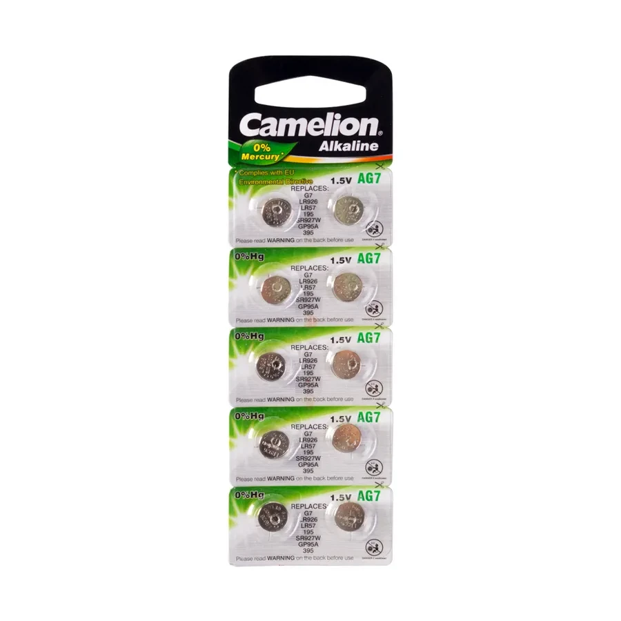 Батарейка CAMELION AG7, Alkaline, 1.5V, 10 шт.