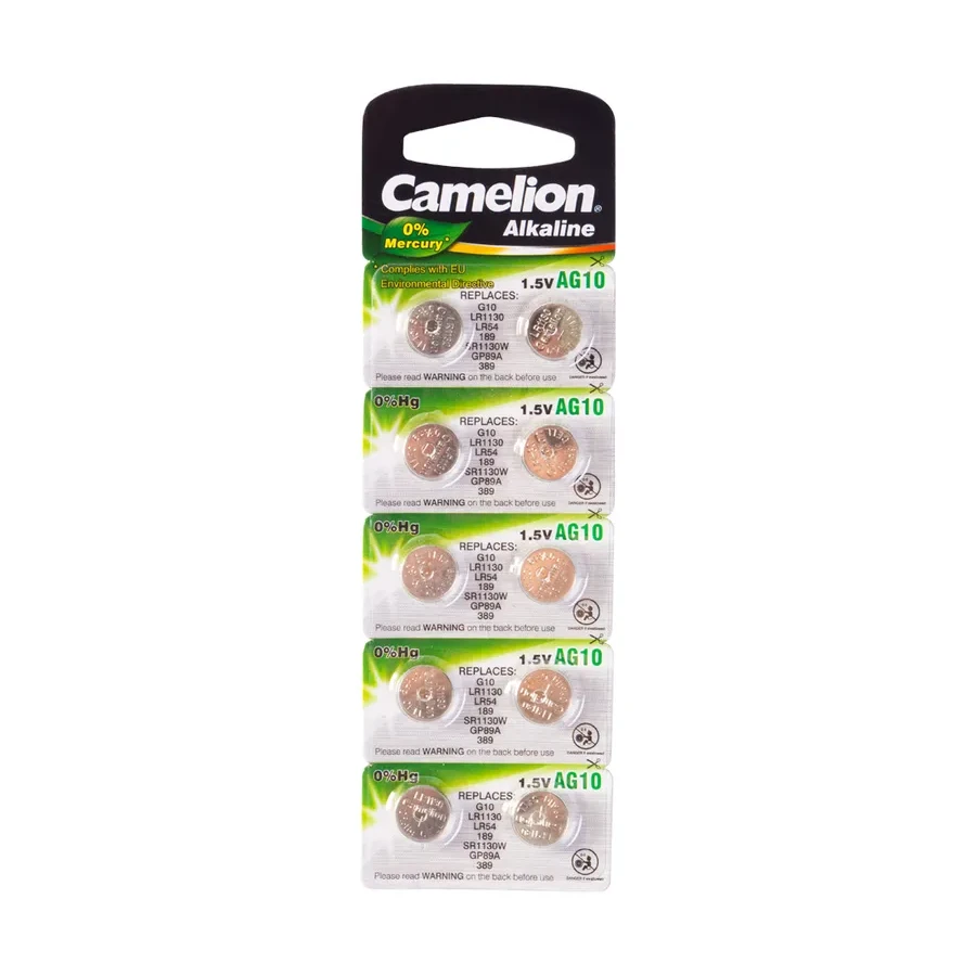 Батарейка CAMELION AG10, Alkaline, 1.5V, 10 шт.