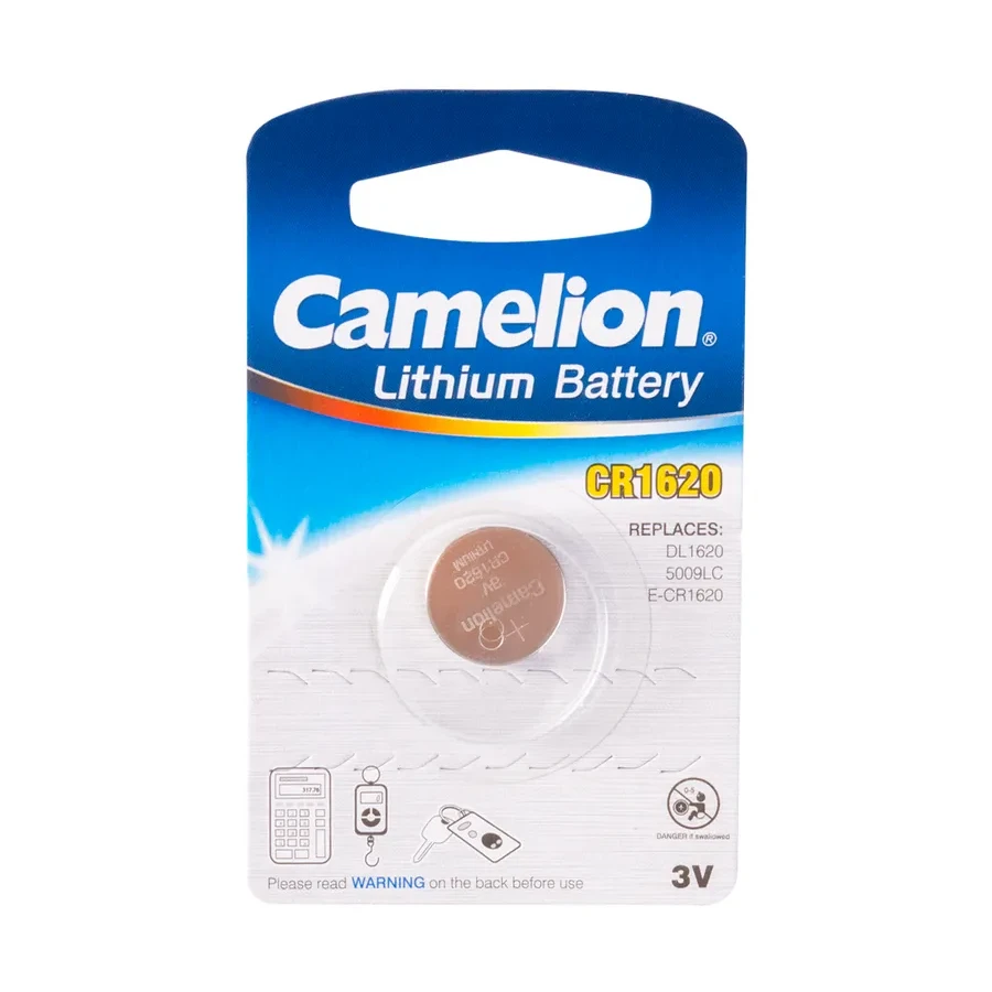 Батарейка CAMELION CR1620, Lithium, 3V, 70 mAh