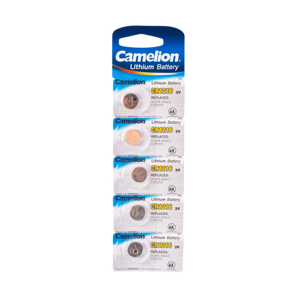 Батарейка CAMELION CR1216, Lithium, 3V, 220 mAh, 5 шт. — 2